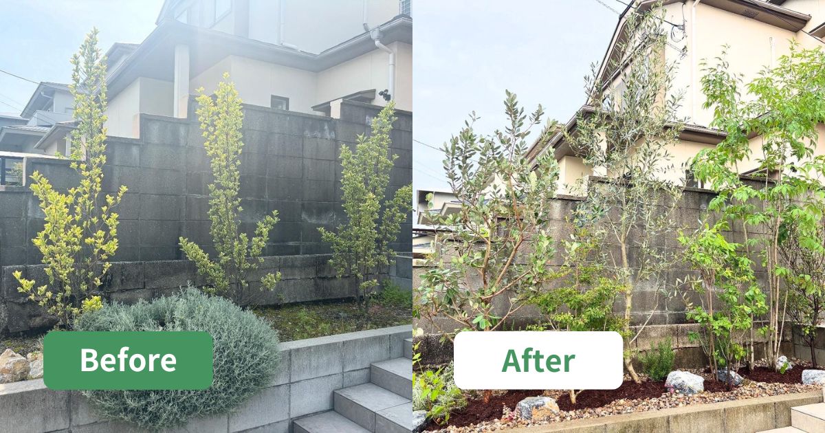 大阪狭山市|玄関前の植栽リフォームで帰るのが楽しみになるお庭に