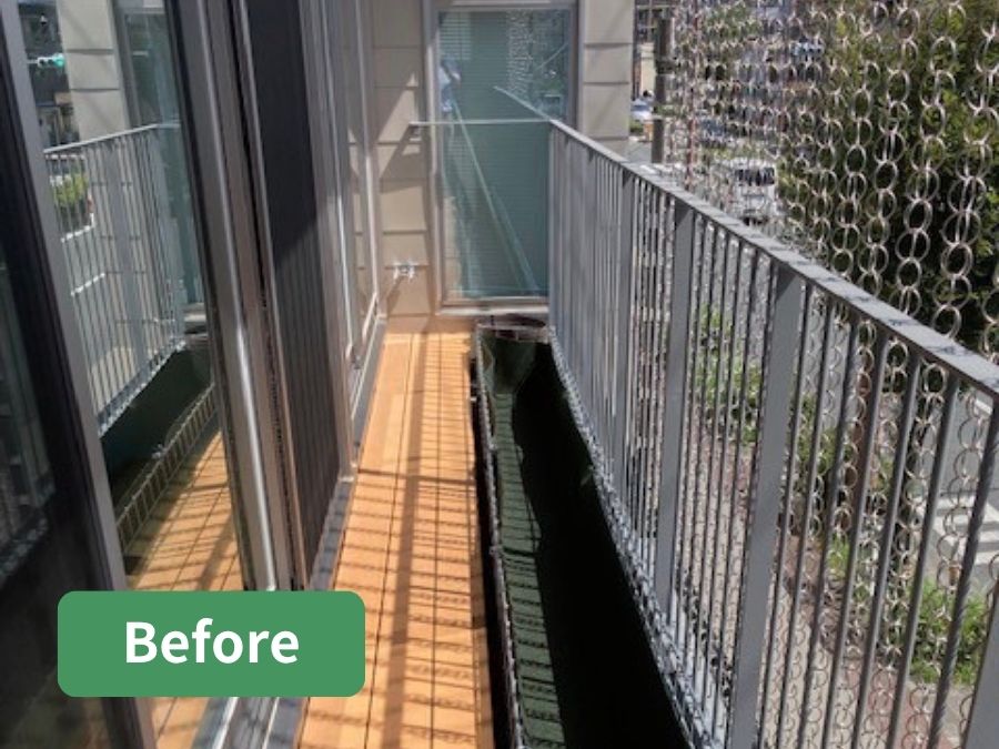 大阪市都島区の新築オフィスのテラス植栽前の写真